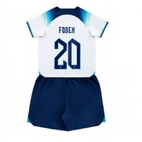 Dětský Fotbalový dres Anglie Phil Foden #20 MS 2022 Domácí Krátký Rukáv (+ trenýrky)